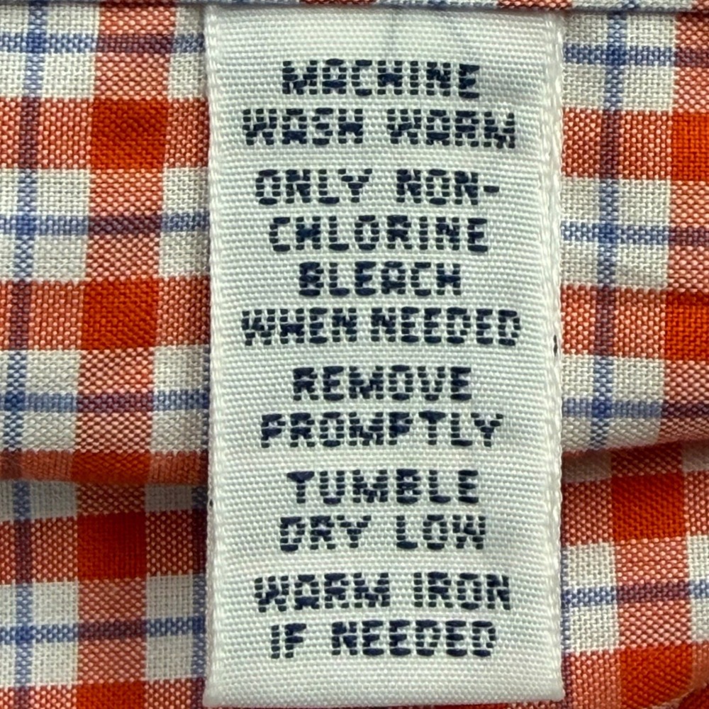 Polo Ralph Lauren Shirt Mens 15.5 Medium Orange Long Sleeve Regent Classic Plaid - Picture 9 of 10